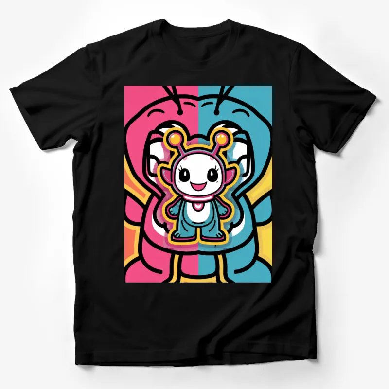 Colorful Cartoon Character T-Shirt, Vibrant Pop Art Style Tee, Playful and Cute Graphic Shirt, Unisex Fashion Male T-Shirt