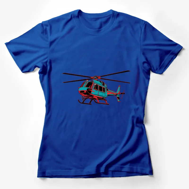 Cool 3D Helicopter Graphic Tee, Unisex Casual T-Shirt, Urban Streetwear, Pilot Gift, Modern Aviation Design, Cotton Top, Men's Clothing Female T-Shirt