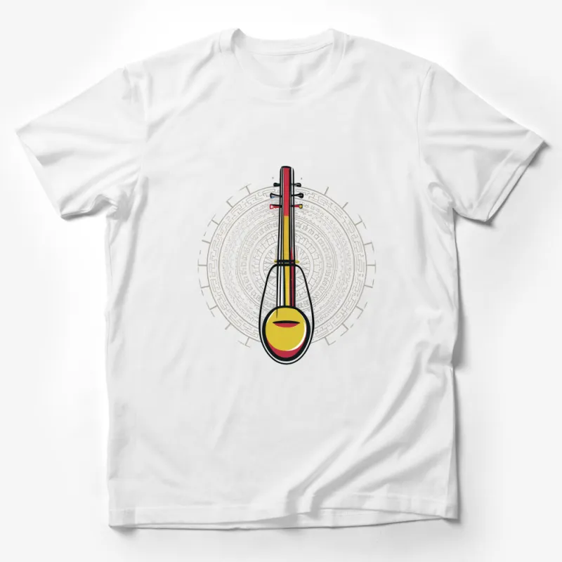 Unique Guitar Mandala Art T-Shirt, Music Lover Tee, Guitarist Gift, Boho Style Unisex Shirt, Soft Cotton Graphic Tee, Trending Apparel Male T-Shirt