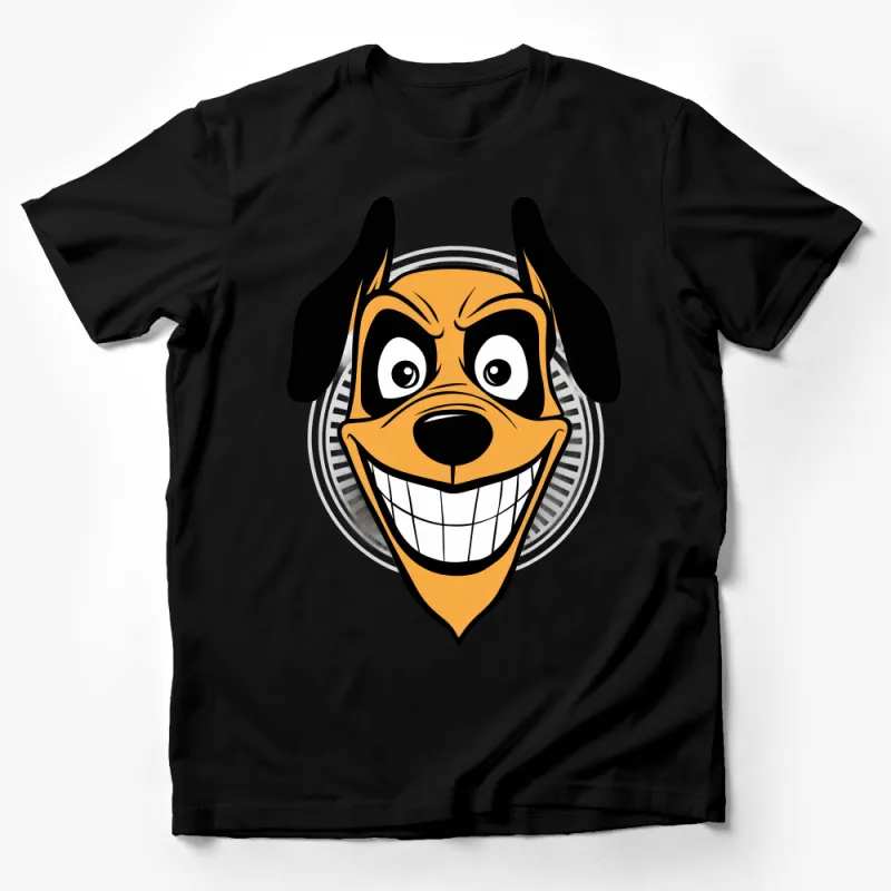 Cartoon Dog Face T-Shirt, Funny Canine Lover Tee, Unisex Graphic Shirt, Casual Streetwear Top, Unique Animal Face Apparel, Gift Idea Male T-Shirt