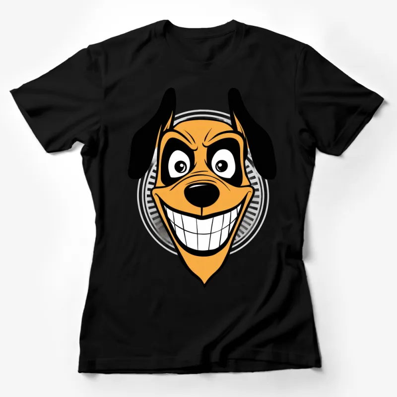 Cartoon Dog Face T-Shirt, Funny Canine Lover Tee, Unisex Graphic Shirt, Casual Streetwear Top, Unique Animal Face Apparel, Gift Idea Female T-Shirt