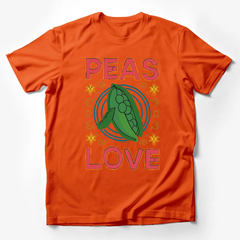 Funny Peas Love Pun T-Shirt, Unisex Veggie Lover Tee, Cute Pea Graphic Shirt, Plant-Based Diet Casual Wear, Gift for Vegetarians Male T-Shirt