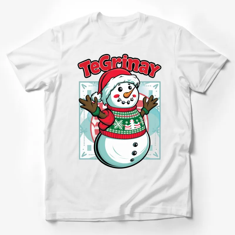 Festive Snowman T-Shirt, Christmas Holiday Apparel, Cute Winter Snow Design, Unisex Tee, Xmas Gift Idea Male T-Shirt