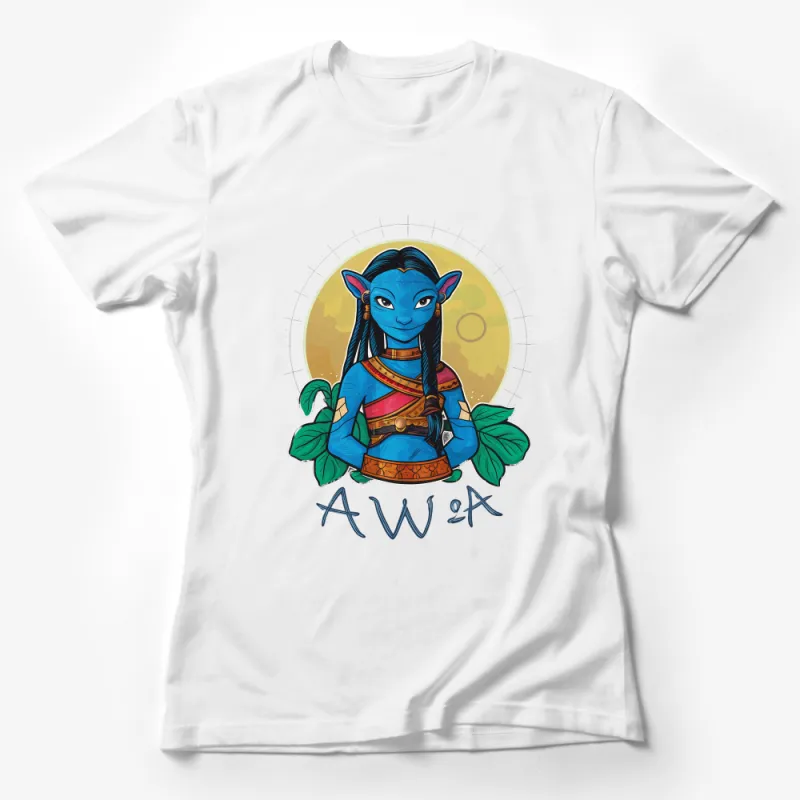 Avatar Inspired Alien Character T-Shirt, Sci-Fi Fan Art Tee, Fantasy Movie Graphic Shirt, Unisex Apparel Female T-Shirt