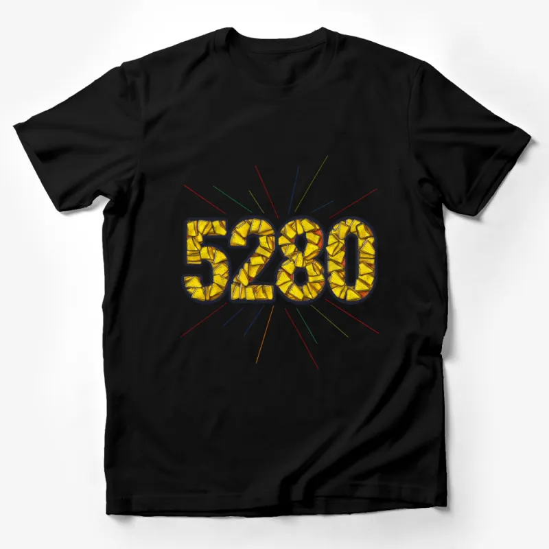 Vintage Style 5280 Elevation Denver T-Shirt, Retro Mountain Design Tee, Unisex Graphic Shirt for Hiking Enthusiasts Male T-Shirt