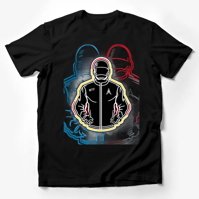 Graphic T-Shirt with Futuristic Soldier Design, Sci-Fi Apparel, Unisex Casual Wear, Unique Gift Idea Male T-Shirt