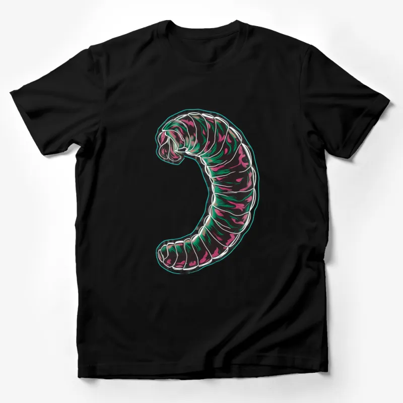 Abstract Horn Design T-Shirt, Vibrant Pink and Black Artistic Tee, Unisex Graphic Shirt, Trendy Streetwear Top for Teens and Adults Male T-Shirt