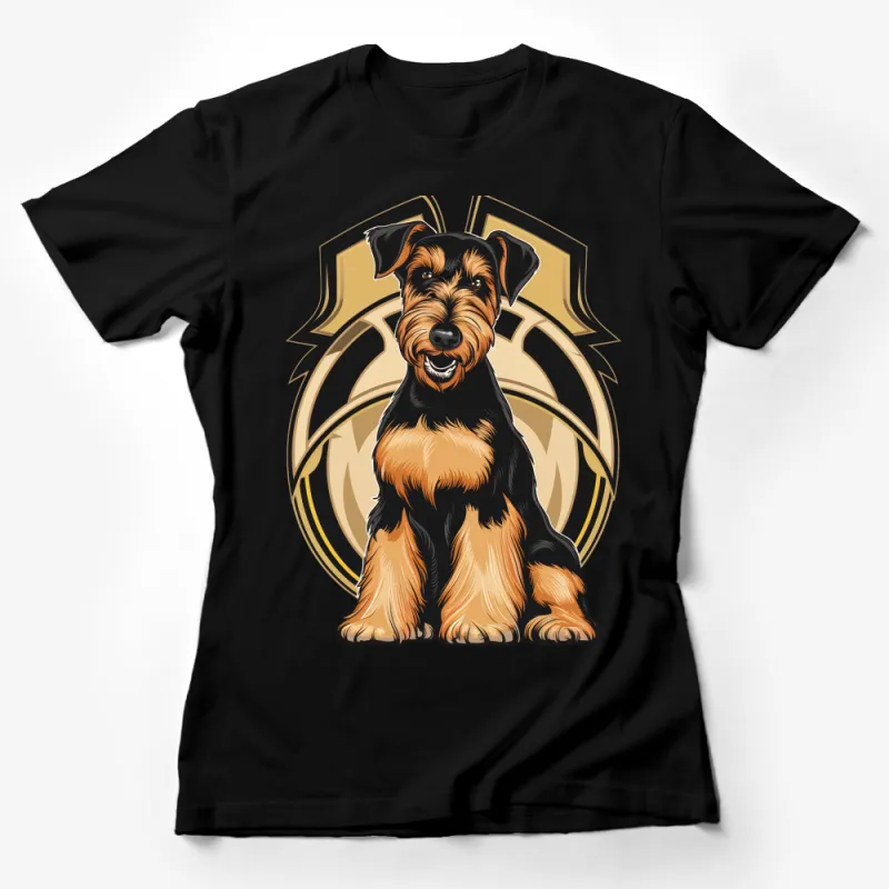 Airedale Terrier Dog T-Shirt, Animal Lover Tee, Graphic Canine Print Top, Casual Unisex Shirt Female T-Shirt