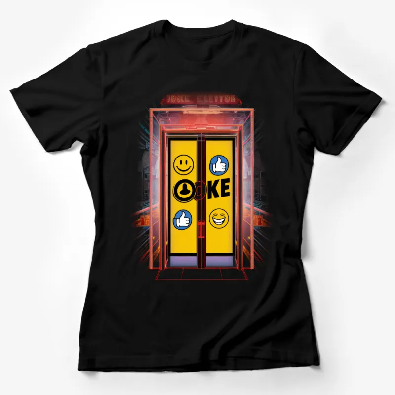 Vintage Elevator Design T-Shirt, Retro Lift Art Tee, Unique Urban Graphic Shirt, Cool Streetwear Female T-Shirt