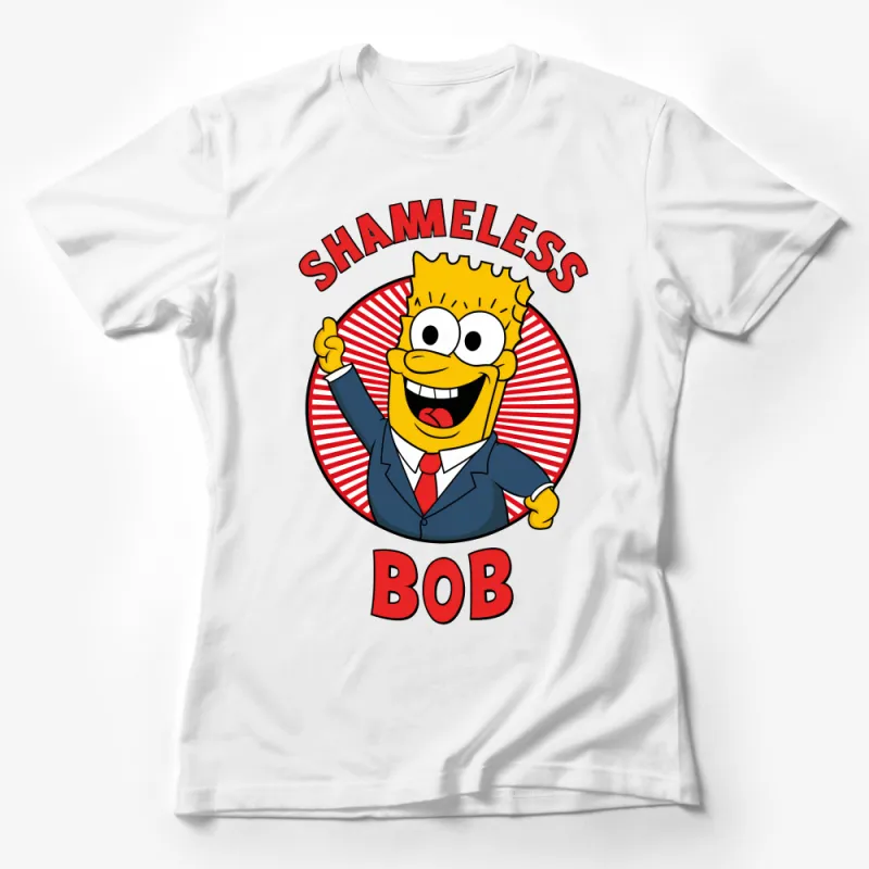 Cartoon Parody T-Shirt, Shameless Bob Graphic Tee, Funny Character Shirt, Unisex Adult Clothing, Casual Streetwear, Unique Design Top Female T-Shirt