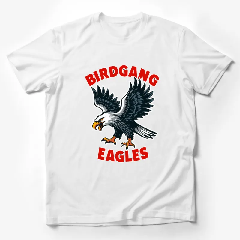 Bald Eagle Mascot T-Shirt, Birdgang Eagles Sports Team Shirt, Patriotic Wildlife Tee, Unisex Graphic Top, Casual Wear Male T-Shirt