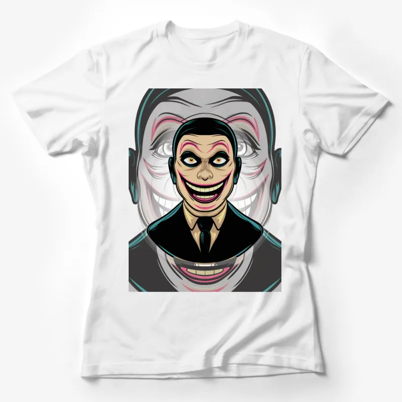 Unique Joker Face Graphic Tee, Cool Villain T-Shirt, Unisex Comic Book Style Top, Bold Statement Tee, Casual Wear Shirt Female T-Shirt