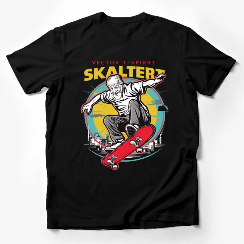 Senior Skater T-Shirt, Cool Skateboarder Graphic Tee, Urban Style Streetwear, Gift for Skate Fans Male T-Shirt