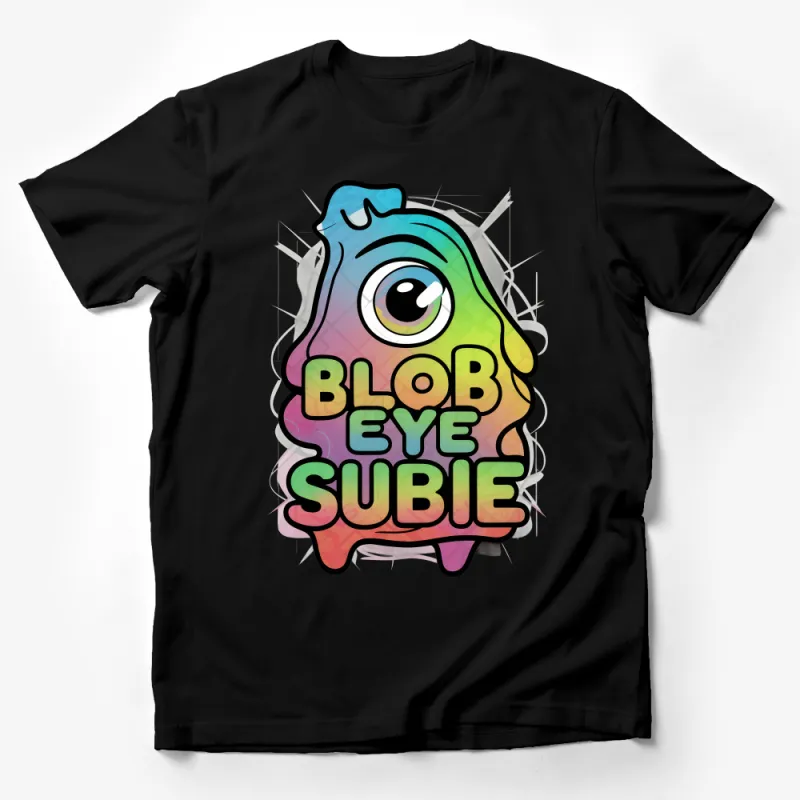 Colorful Blob Eye Subie Graphic Tee, Unisex T-Shirt, Casual Streetwear, Trendy Illustration Shirt, Unique Eye Design Apparel Male T-Shirt