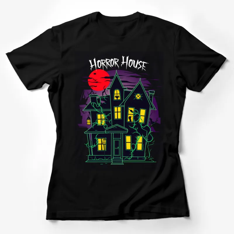 Horror House Graphic Tee, Spooky Haunted Mansion T-Shirt, Halloween Creepy Home Shirt, Unisex Gothic Apparel, Fall Fashion, Unique Gift Female T-Shirt