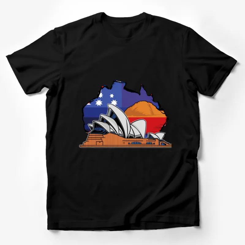 Australian Landmark Sydney Opera House Graphic Tee, Unisex Australia Map T-Shirt, Travel Adventure Shirt, Souvenir Tee Male T-Shirt