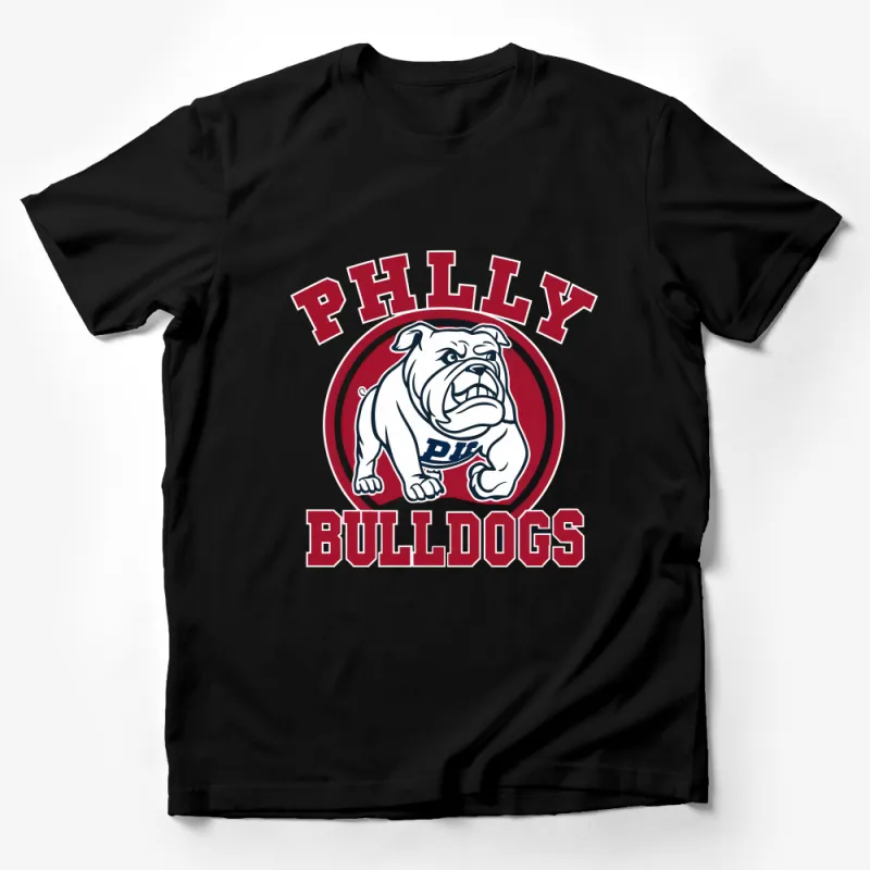 Philly Bulldogs Graphic T-Shirt, Bold Mascot Design Tee, Sports Fan Shirt, Casual Streetwear, Unisex Apparel Male T-Shirt