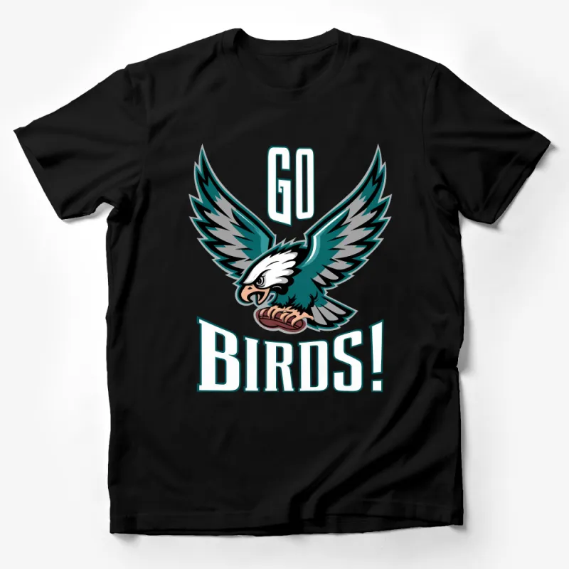 Graphic Eagle T-Shirt, Go Birds Sports Fan Tee, Unisex Casual Wear, Bold Mascot Design Top, Game Day Apparel, Vintage Style Shirt Male T-Shirt