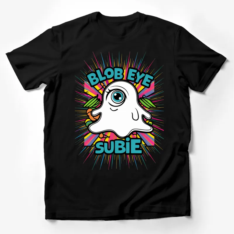 Colorful Blob Eye Subie T-Shirt, Retro Comic Style Graphic Tee, Casual Funky Car Enthusiast Apparel Male T-Shirt