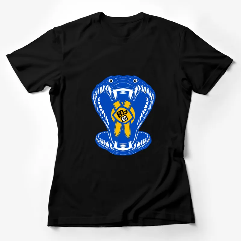 Unique Blue Snake Graphic Tee, Unisex BJJ Inspired T-Shirt, Brazilian Jiu-Jitsu Casual Top, Comfortable Cotton Shirt, Gift for Martial Artists Female T-Shirt