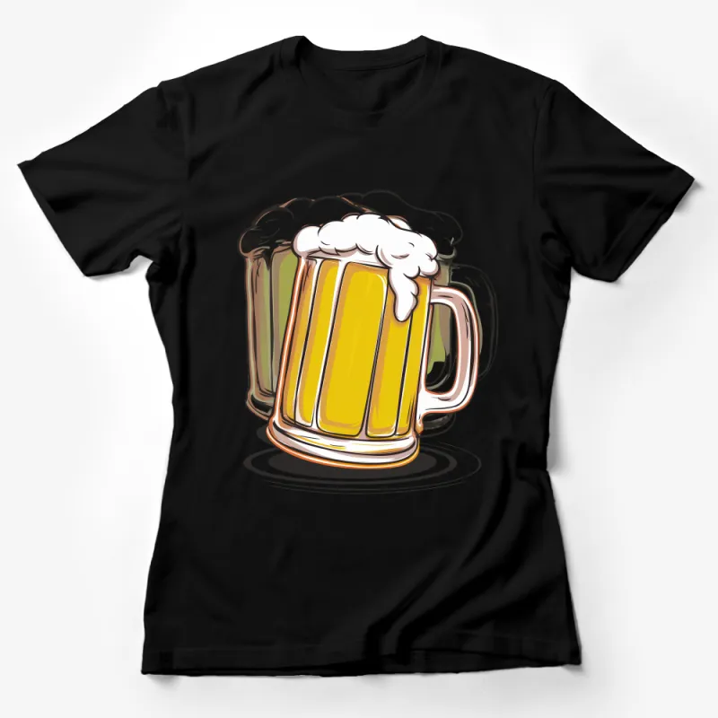 Beer Mug Graphic T-Shirt, Funny Drinking Shirt, Casual Beer Lover Tee, Unisex Craft Beer Lover Gift, Pub Crawl Party Apparel Female T-Shirt