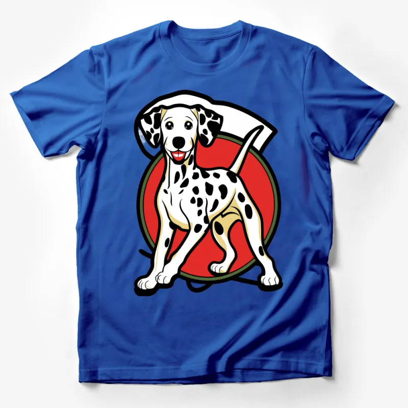 Dalmatian Puppy Graphic Tee, Cute Dog Illustration T-Shirt, Animal Lover Casual Top, Comfortable Unisex Adult Clothing Male T-Shirt