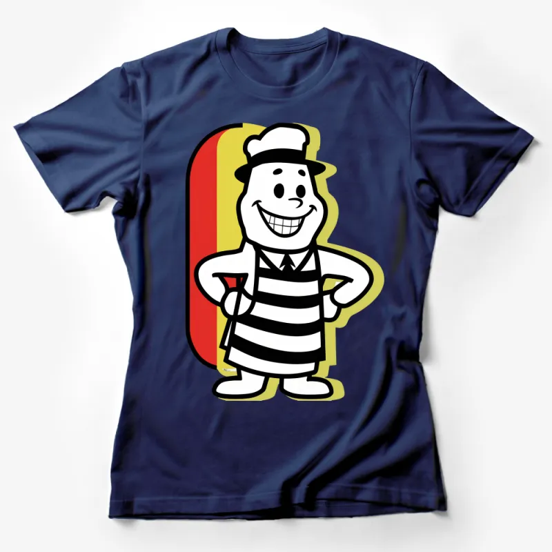 Vintage Cartoon Chef T-Shirt, Casual Graphic Tee, Retro Character Shirt, Unique Illustrated Top, Unisex Clothing, Gift Idea Female T-Shirt