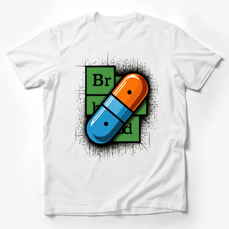 Unique Science T-Shirt, Colorful Capsule and Periodic Table Design, Gift for Chemists and Science Lovers Male T-Shirt