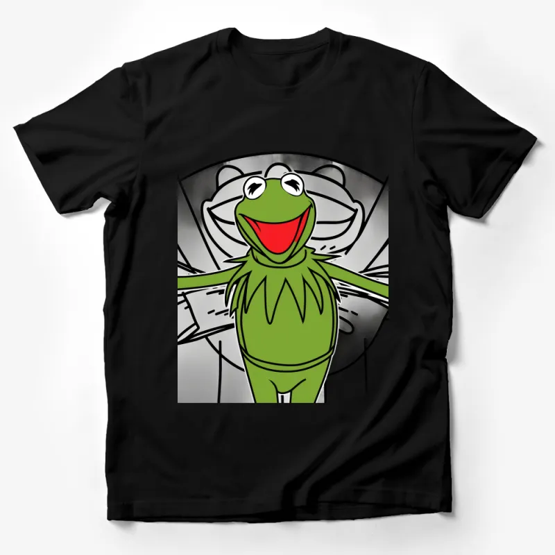 Funny Frog Cartoon Graphic Tee, Cute Animal Lover Shirt, Unisex Adult T-Shirt Casual Style Male T-Shirt