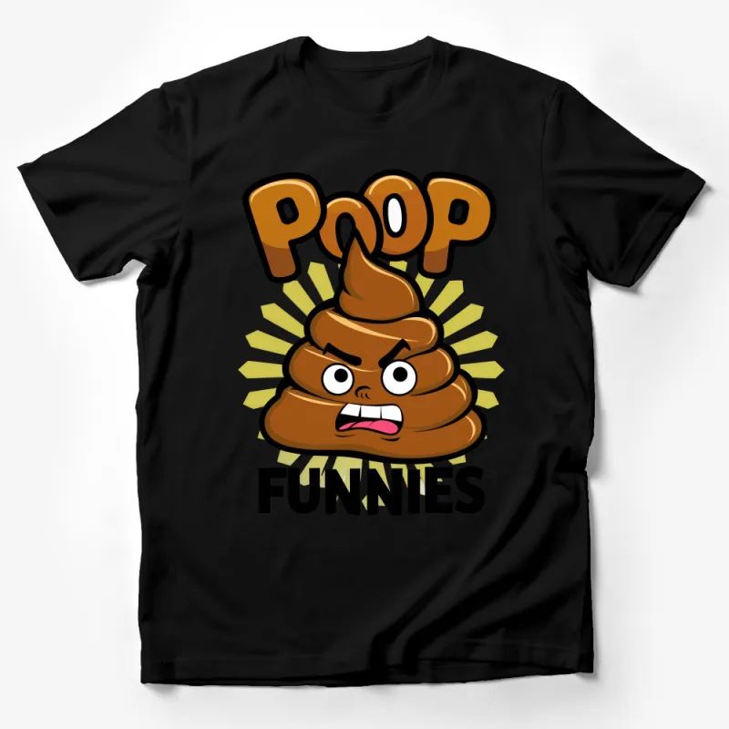 Funny Poop Emoji T-Shirt, Unisex Graphic Tee, Casual Brown Poop Humor Shirt, Novelty Gift Idea for Friends, Comfy Cotton Clothing Male T-Shirt