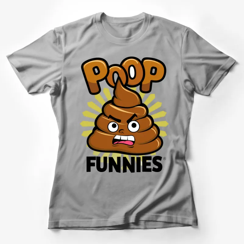 Funny Poop Emoji T-Shirt, Unisex Graphic Tee, Casual Brown Poop Humor Shirt, Novelty Gift Idea for Friends, Comfy Cotton Clothing Female T-Shirt