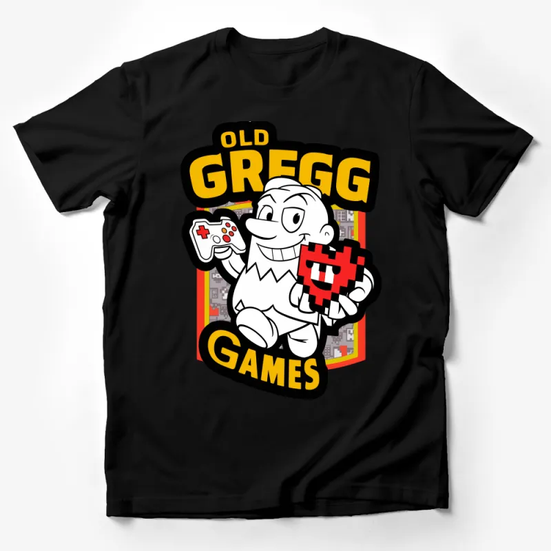 Vintage Cartoon Gamer T-Shirt, Retro Gaming Enthusiast Tee, Unique Video Game Graphic Shirt, Unisex Apparel Male T-Shirt