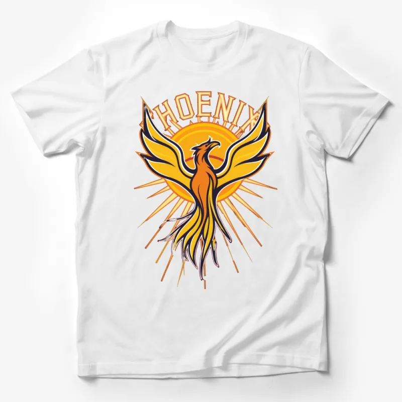 Phoenix Rising Graphic Tee, Vintage-Inspired Mythical Bird T-Shirt, Soft Cotton Unisex Shirt, Firebird Art Casual Wear, Comfort Fit Male T-Shirt