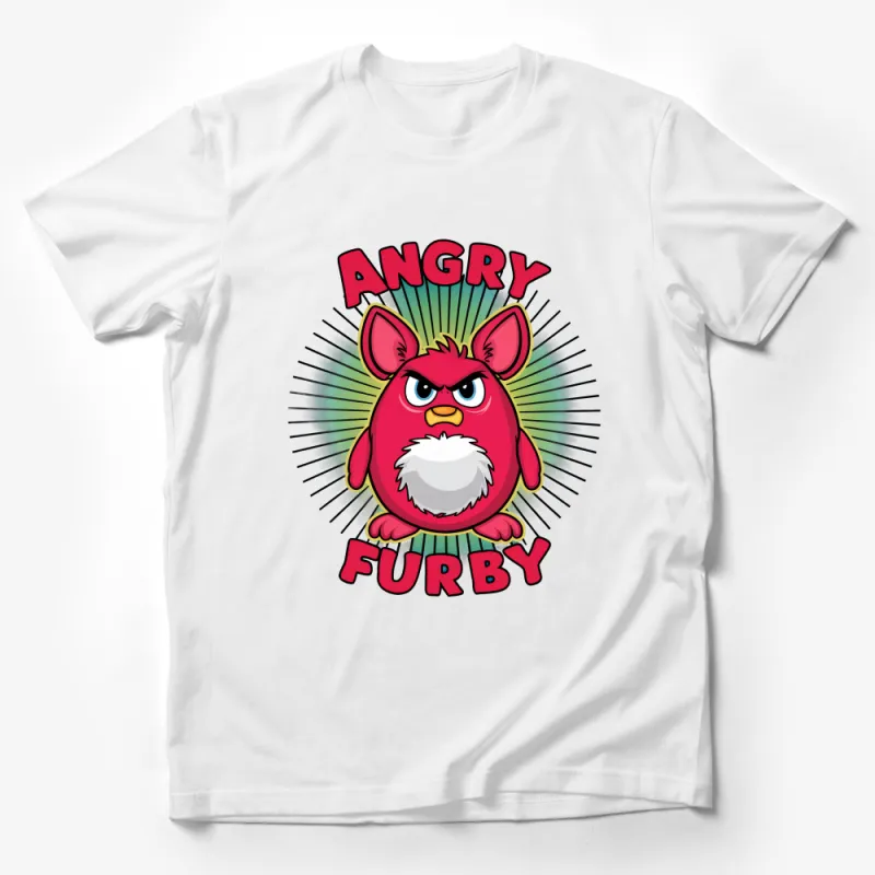 Angry Furby Cartoon T-Shirt, Funny Retro 90s Nostalgia Tee, Cool Vintage Geek Gift, Unisex Adult Clothing, Casual Streetwear Top Male T-Shirt