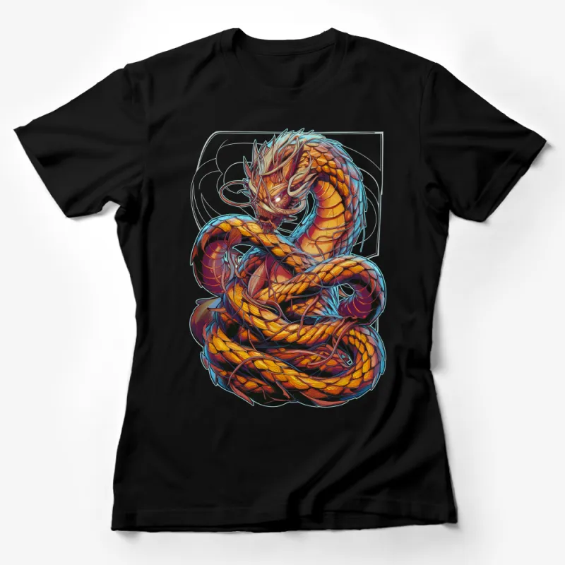 Mystical Dragon T-Shirt, Colorful Fantasy Creature Tee, Unisex Graphic Shirt, Mythical Beast Apparel, Gift for Fantasy Lovers Female T-Shirt