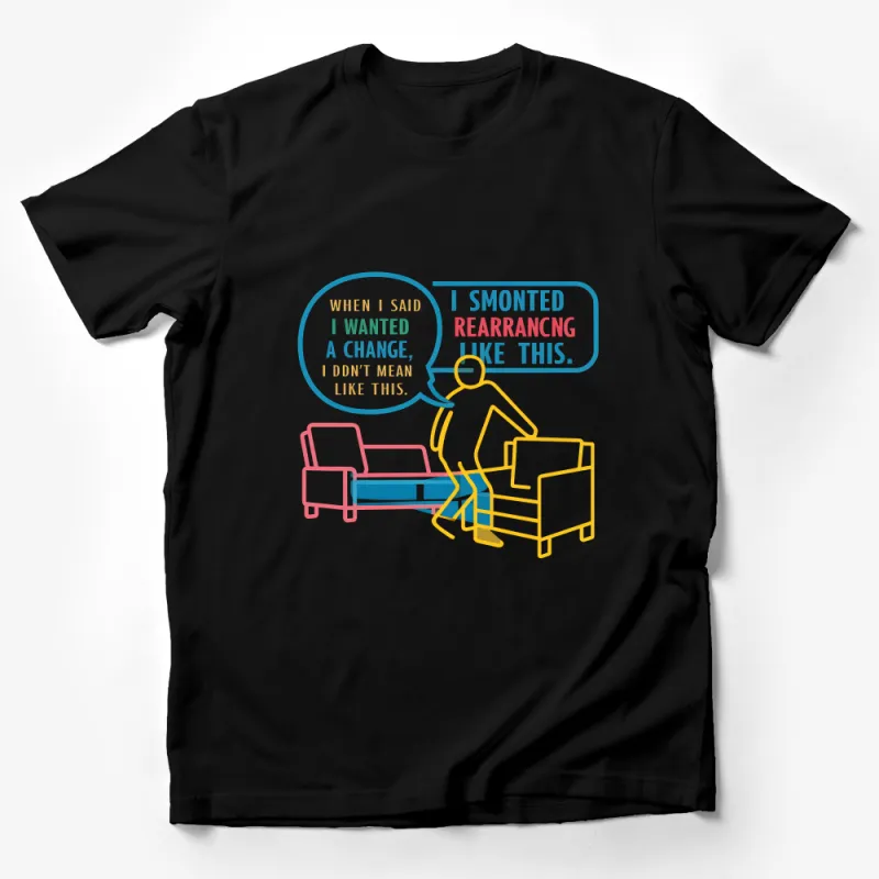 Funny Home Decor T-Shirt, Sofa Assembly Humor, Moving Day Casual Wear, Unisex Graphic Tee Male T-Shirt