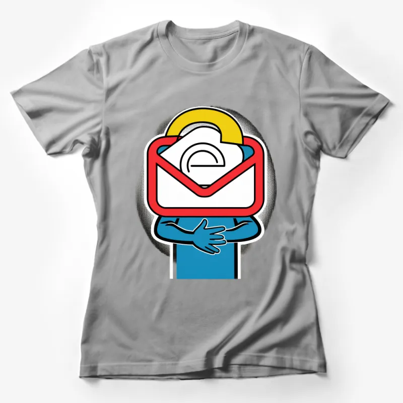 Unique Email Icon Graphic T-Shirt, Vibrant Cartoon Design, Unisex Modern Streetwear Tee, Casual Apparel Female T-Shirt