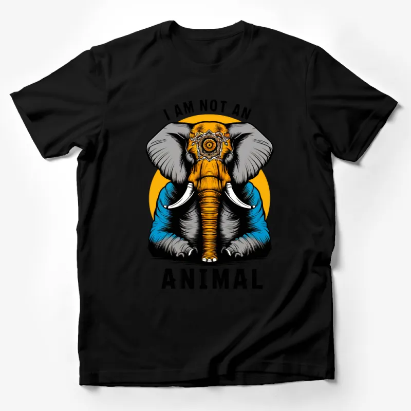 Elephant Graphic Tee, I Am Not An Animal Statement T-Shirt, Unisex Adult Clothing, Casual Wear, Nature Inspired Fashion Male T-Shirt