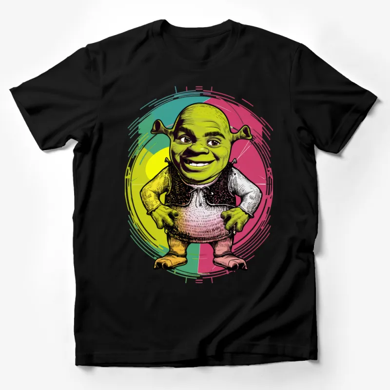 Vibrant Graphic Tee, Whimsical Ogre Character, Colorful Pop Art Style T-Shirt, Unisex Casual Wear, Unique Fantasy Artwork Shirt Male T-Shirt