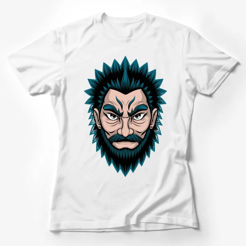 Unique Bearded Man Illustration T-Shirt, Trendy Graphic Tee, Urban Style Streetwear, Unisex Adult Clothing, Gift for Him Female T-Shirt