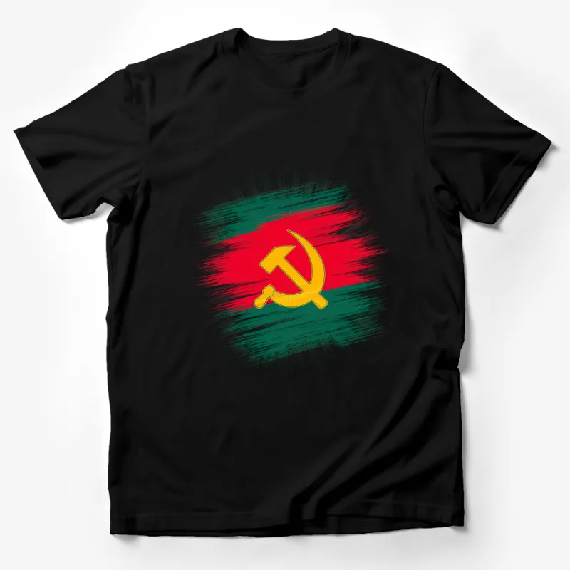 Vintage Hammer and Sickle Graphic T-Shirt, Soviet Symbol, Retro Style Comfortable Tee, Unisex Streetwear Fashion, Cotton Top Male T-Shirt