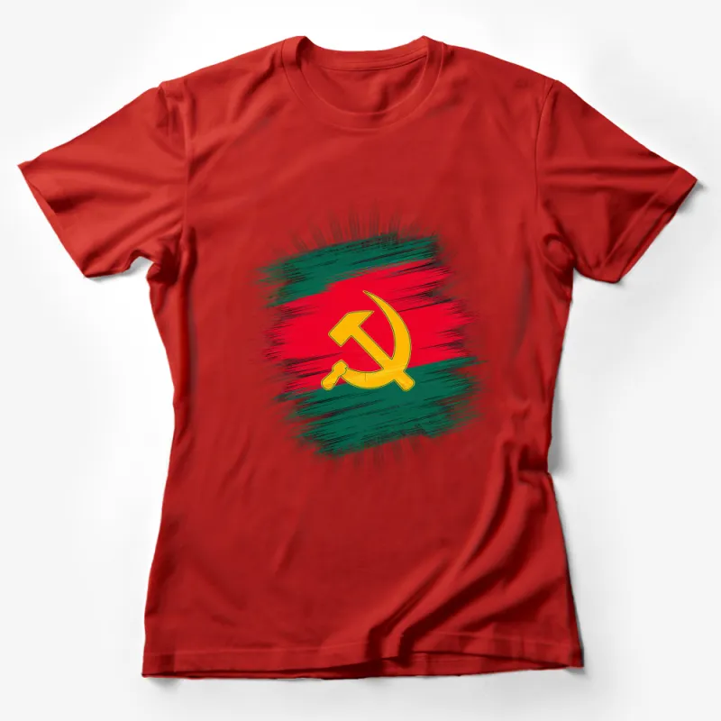 Vintage Hammer and Sickle Graphic T-Shirt, Soviet Symbol, Retro Style Comfortable Tee, Unisex Streetwear Fashion, Cotton Top Female T-Shirt