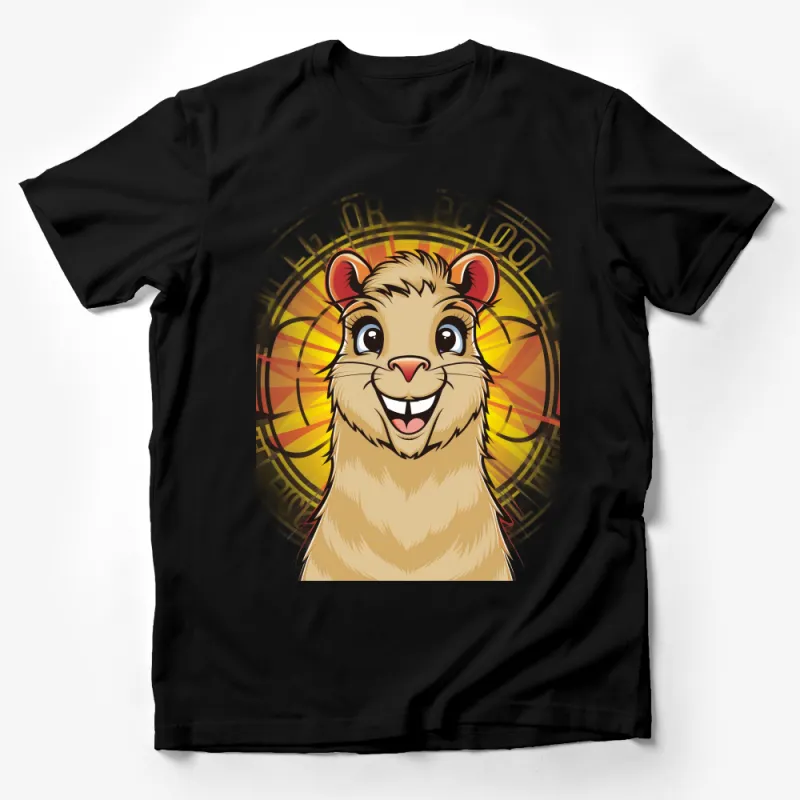 Animated Lion Character T-Shirt, Cute Cartoon Animal Tee, Unisex Graphic Shirt for All Ages, Vibrant Casual Wear Male T-Shirt