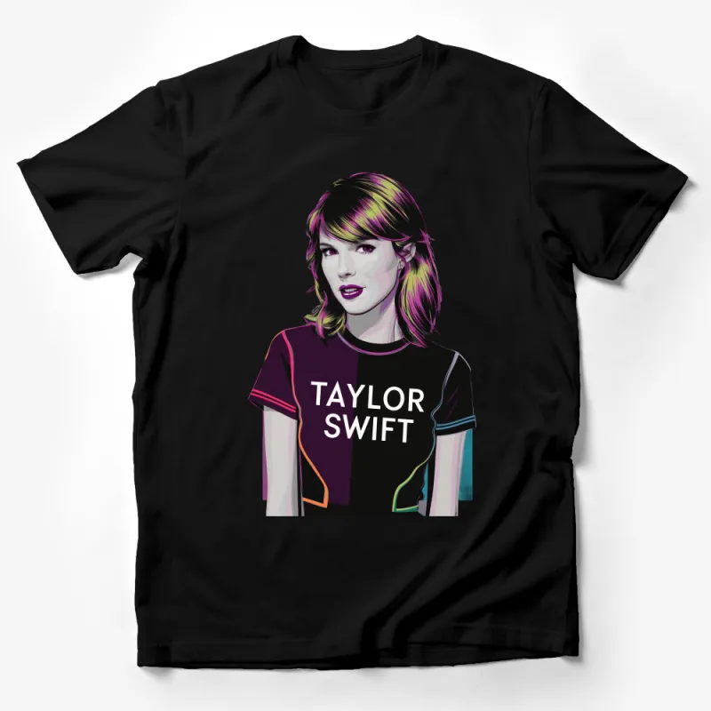 Colorful Pop Art Style Taylor Inspired T-Shirt, Graphic Tee for Music Fans, Unisex Casual Wear Male T-Shirt