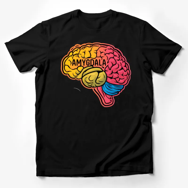 Brain Anatomy T-Shirt, Colorful Amygdala Brain Art, Neuroscience Tee, Medical Student Gift, Psychology Teacher Apparel, Neurology Shirt Male T-Shirt