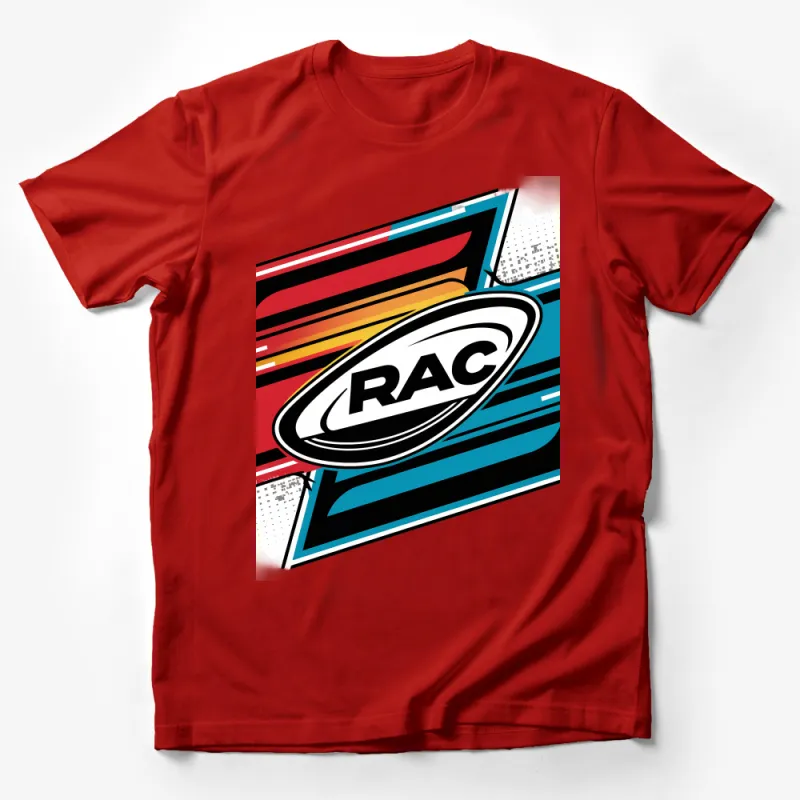 Retro Race Car Inspired T-Shirt, Abstract Racing Design, Bold Graphic Tee, Unisex Shirt for Car Enthusiasts Male T-Shirt