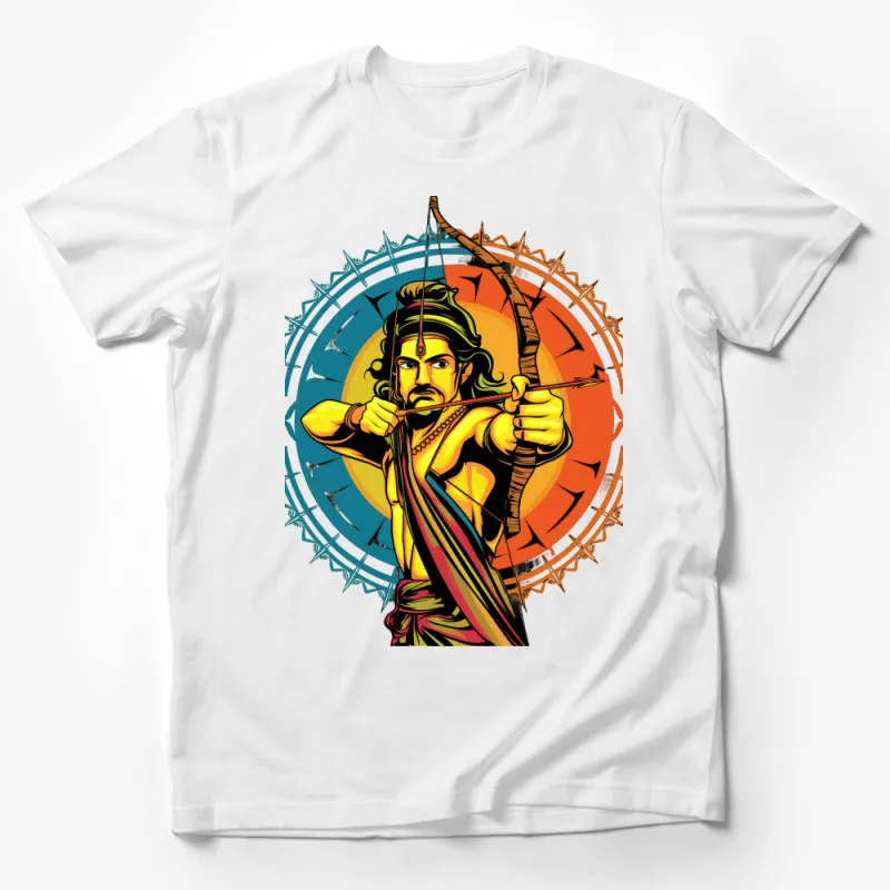 Epic Archer Warrior Graphic Tee, Vibrant Mythological Hero T-Shirt, Unisex Fantasy Apparel, Unique Artistic Design Shirt, Gift Idea Male T-Shirt