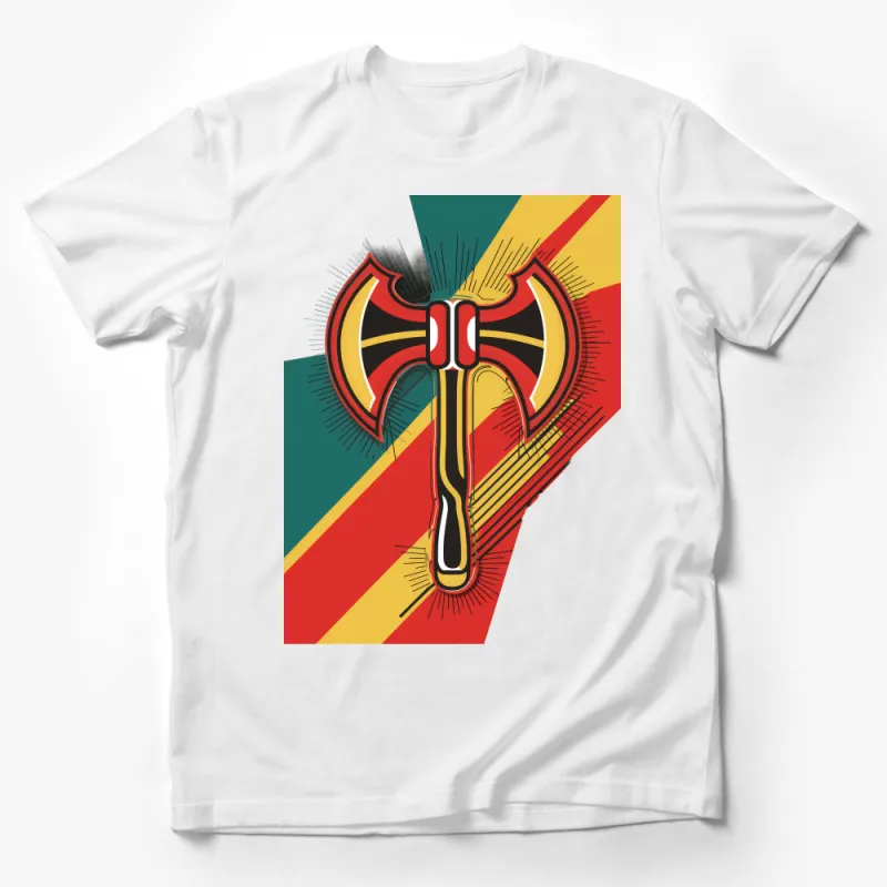 Abstract Axe Graphic T-Shirt, Vibrant Colorful Art Tee, Urban Streetwear for Men and Women, Casual Wear, Unique Design Top, Gift Male T-Shirt