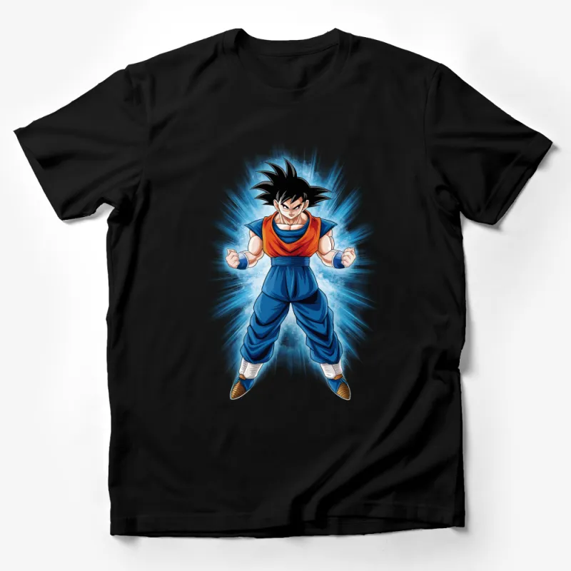 Anime Warrior Power Pose Graphic Tee, Unisex Manga Character T-Shirt, Casual Cool Fanwear, Gift for Anime Lovers Male T-Shirt