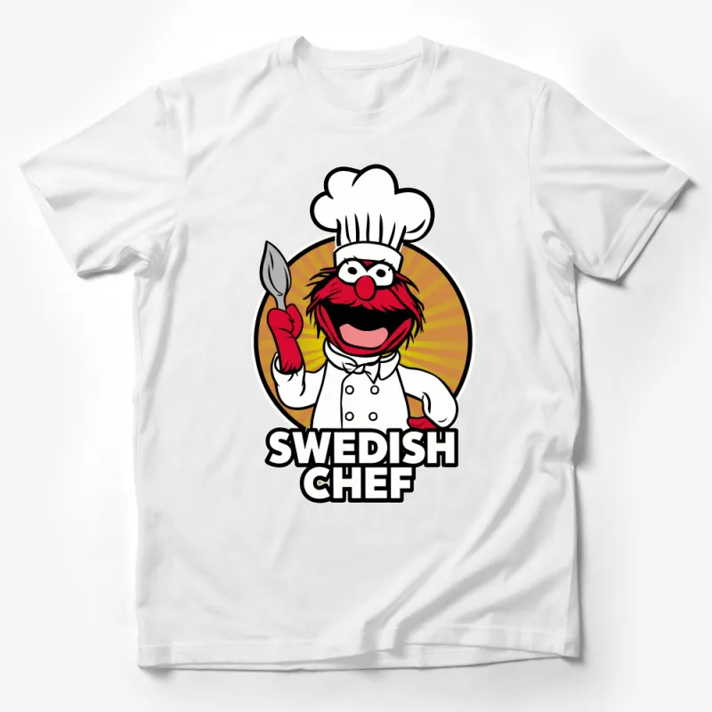 Chef T-Shirt, Swedish Chef Cartoon Character, Funny Kitchen Tee, Unisex Adult Clothing, Gift for Cooks, Novelty Graphic Shirt Male T-Shirt